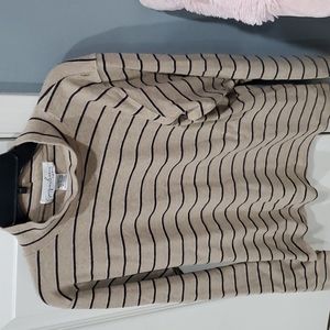 Striped mock neck sweater